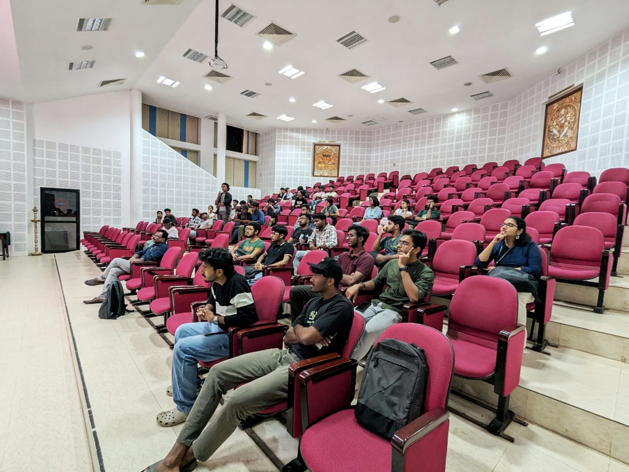 Students working